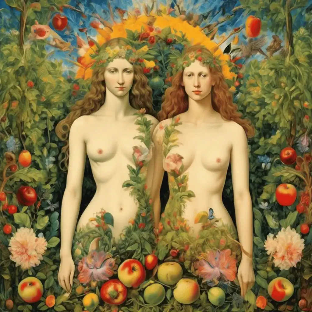 The Twinning of Adam and Eve in the Garden of Eden – Miriam Schapiro